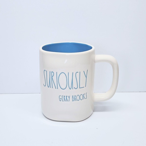 Rae Dunn Other - Rae Dunn Suriously Gerry Brooks Mug 20oz Ceramic Coffee Cup Blue Inside Artisan